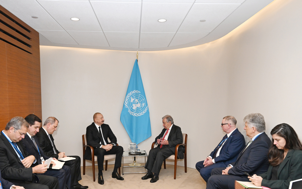 President Ilham Aliyev meets with UN Secretary-General Antonio Guterres (PHOTO)