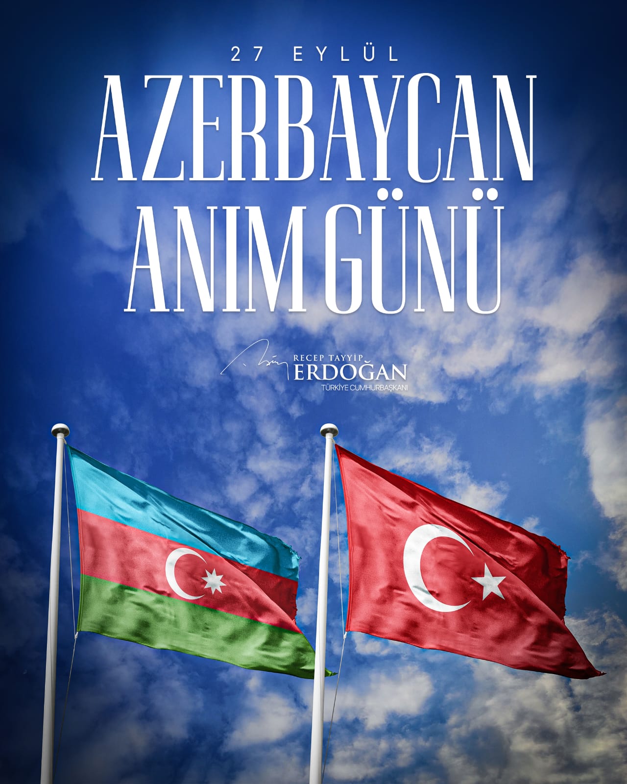 Turkish president shares post on September 27 - Remembrance Day (PHOTO)