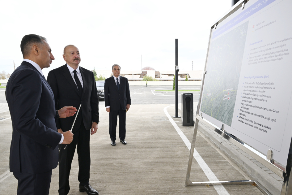 President Ilham Aliyev attends inauguration of BakuBus LLC’s Ganja Bus Depot (PHOTO)