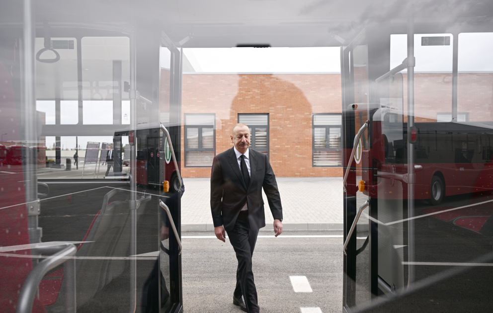 President Ilham Aliyev attends inauguration of BakuBus LLC’s Ganja Bus Depot (PHOTO)