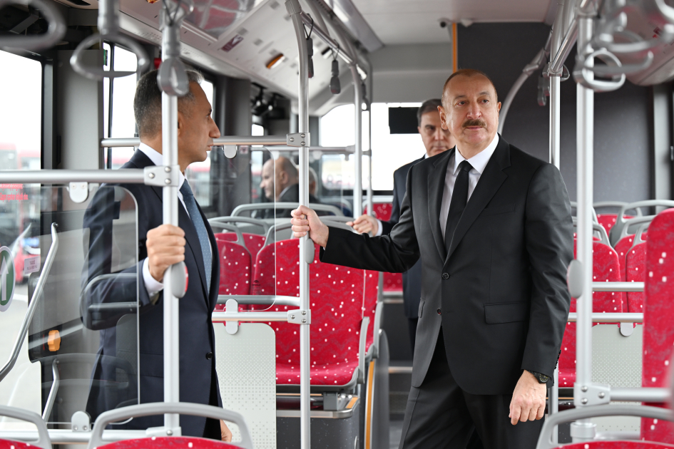 President Ilham Aliyev attends inauguration of BakuBus LLC’s Ganja Bus Depot (PHOTO)