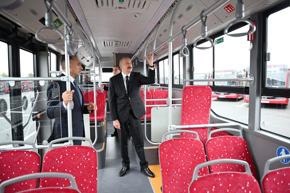 President Ilham Aliyev attends inauguration of BakuBus LLC’s Ganja Bus Depot (PHOTO)