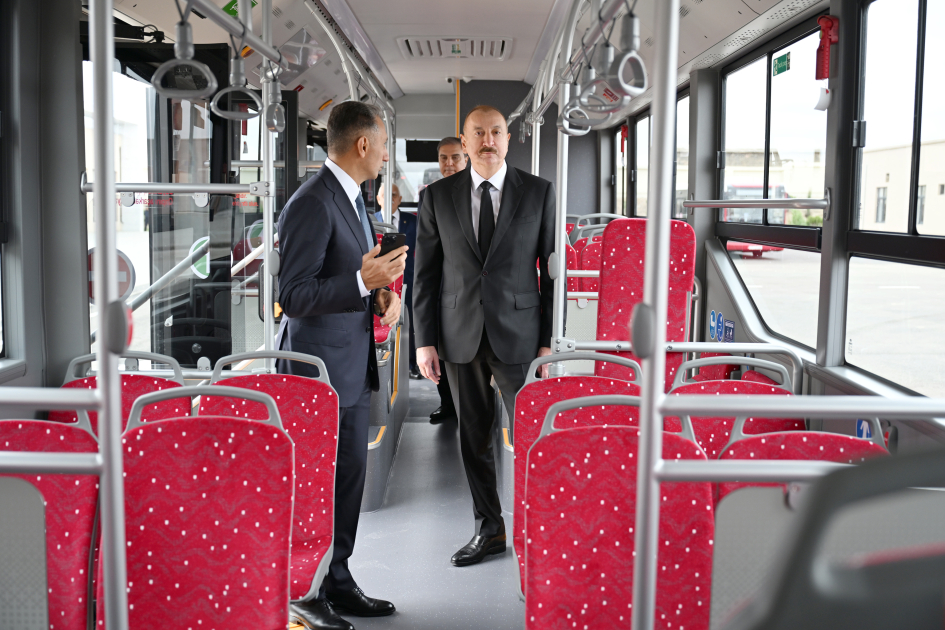 President Ilham Aliyev attends inauguration of BakuBus LLC’s Ganja Bus Depot (PHOTO)