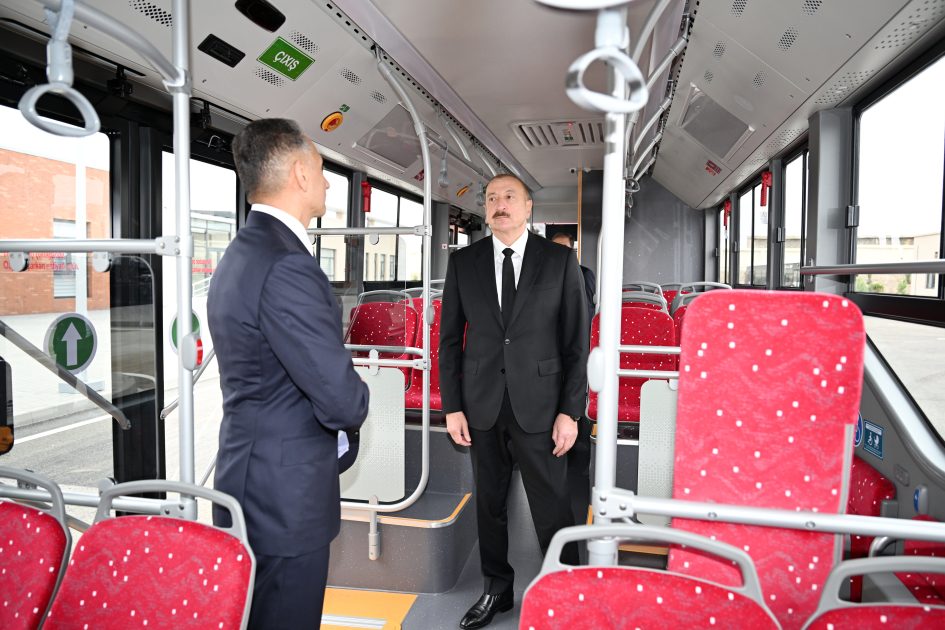 President Ilham Aliyev attends inauguration of BakuBus LLC’s Ganja Bus Depot (PHOTO)
