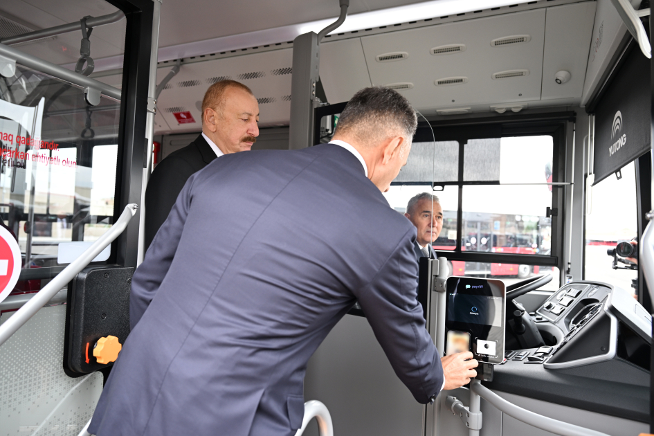 President Ilham Aliyev attends inauguration of BakuBus LLC’s Ganja Bus Depot (PHOTO)