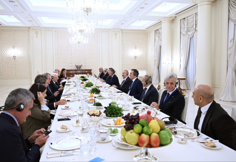 Official dinner hosted on behalf of President Ilham Aliyev in honor of President of Italy (VIDEO)
