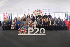 Sahiba Gafarova delivers speech at opening ceremony of summit of G20 (PHOTO)