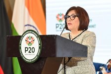 Sahiba Gafarova delivers speech at opening ceremony of summit of G20 (PHOTO)