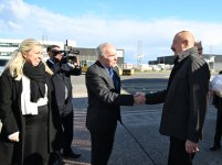 President Ilham Aliyev arrives in Denmark for working visit (PHOTO)