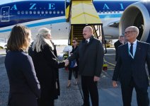 President Ilham Aliyev arrives in Denmark for working visit (PHOTO)