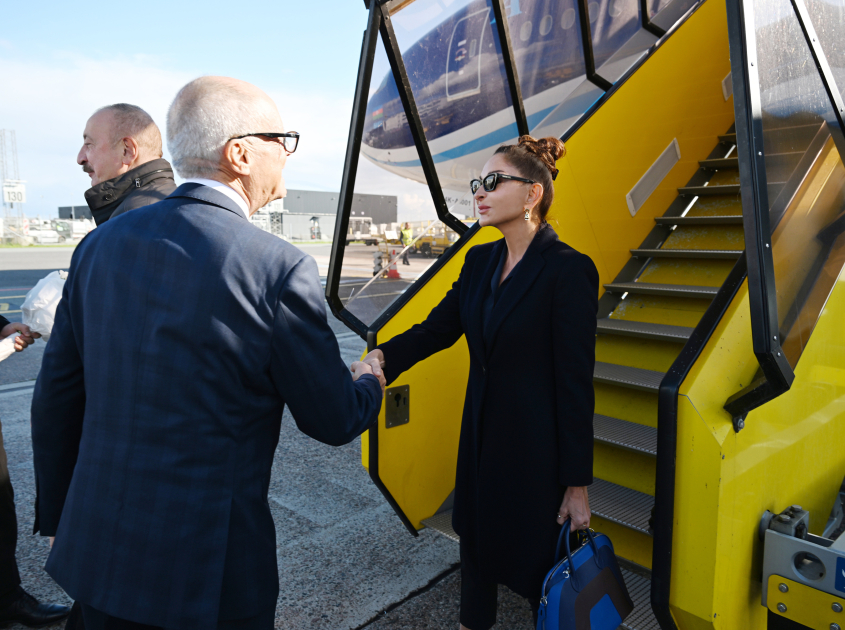 President Ilham Aliyev arrives in Denmark for working visit (PHOTO)