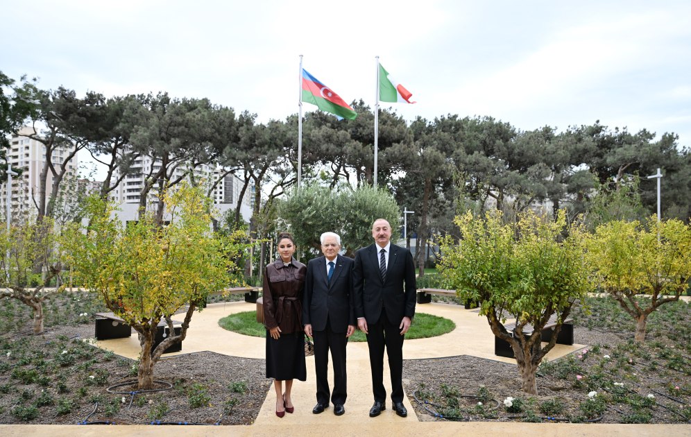 President Ilham Aliyev, First Lady Mehriban Aliyeva, and President Sergio Mattarella attend opening of first academic buildings of Italy-Azerbaijan University (PHOTO/VIDEO)
