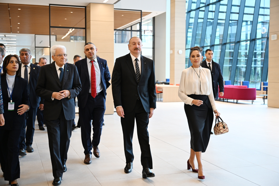 President Ilham Aliyev, First Lady Mehriban Aliyeva, and President Sergio Mattarella attend opening of first academic buildings of Italy-Azerbaijan University (PHOTO/VIDEO)