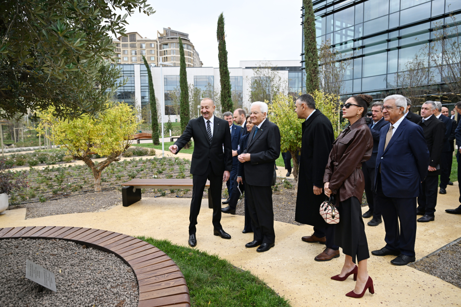 President Ilham Aliyev, First Lady Mehriban Aliyeva, and President Sergio Mattarella attend opening of first academic buildings of Italy-Azerbaijan University (PHOTO/VIDEO)