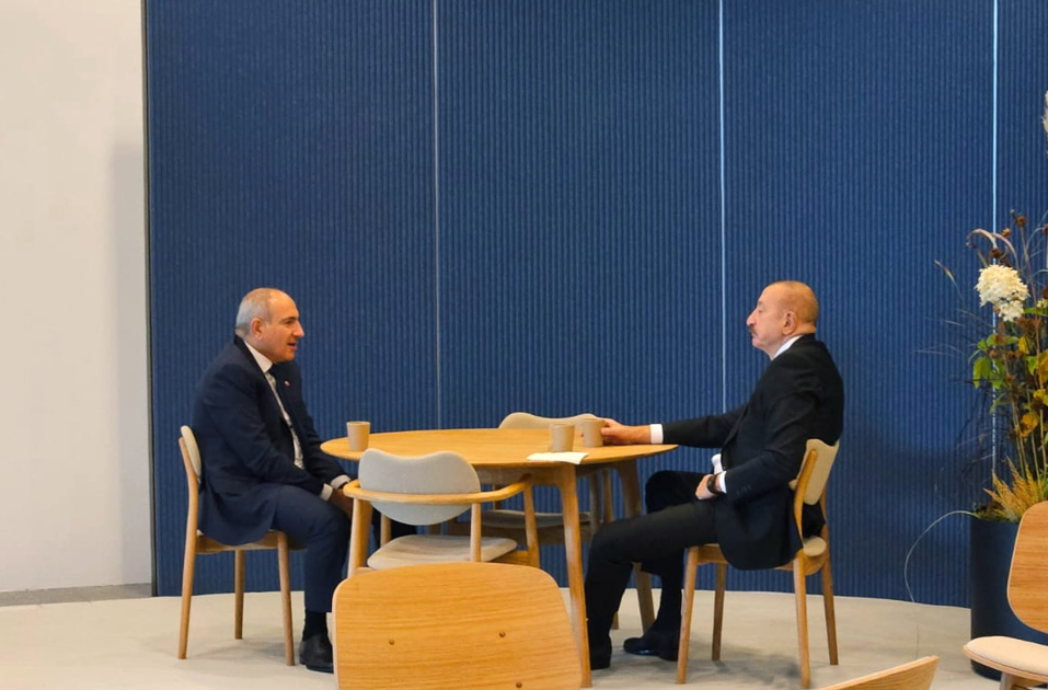 President Ilham Aliyev, PM Nikol Pashinyan hold meeting in Copenhagen (PHOTO/VIDEO)