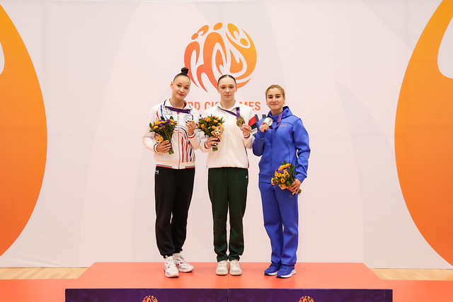 Azerbaijani gymnasts win six Medals at CIS Games trampoline competition in Sheki (PHOTO)