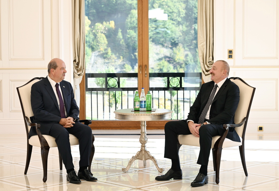 President Ilham Aliyev meets President of Turkish Republic of Northern Cyprus (PHOTO)
