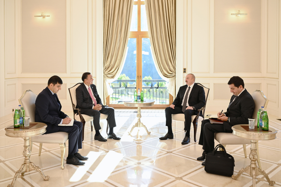 President Ilham Aliyev receives OTS SecGen in Gabala (PHOTO/VIDEO)