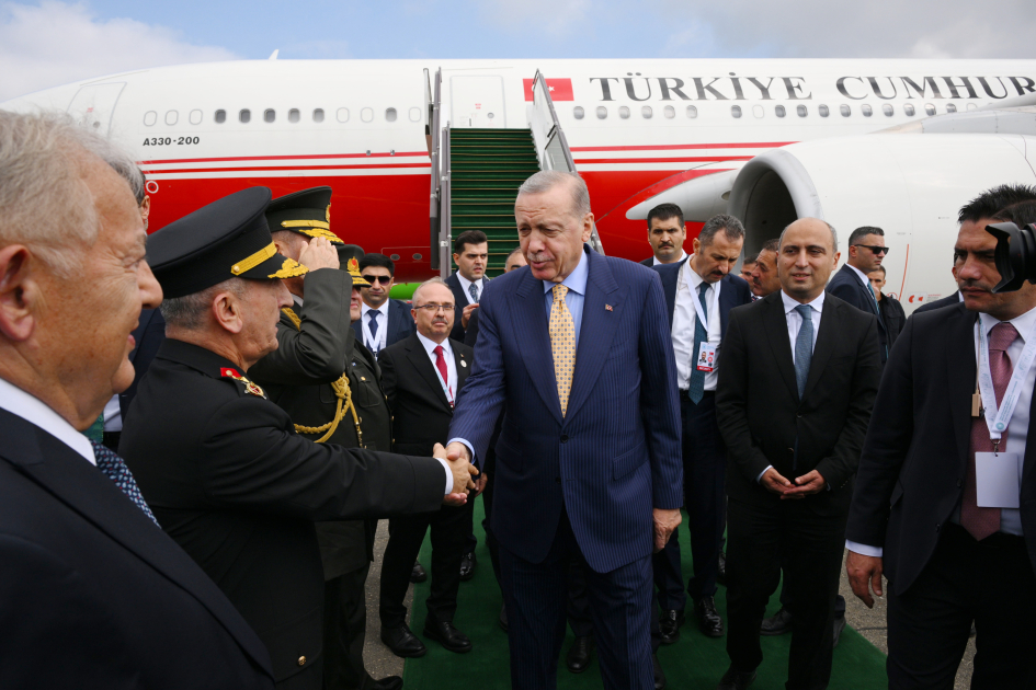 President of Türkiye arrives in Azerbaijan (PHOTO)