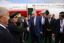 President of Türkiye arrives in Azerbaijan (PHOTO)