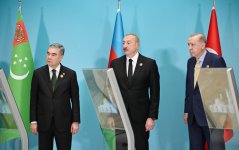 President Ilham Aliyev attends online ceremony to lay foundation stone for mosque to be built by Turkmenistan in Fuzuli (PHOTO)