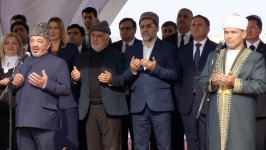 President Ilham Aliyev attends online ceremony to lay foundation stone for mosque to be built by Turkmenistan in Fuzuli (PHOTO)