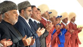 President Ilham Aliyev attends online ceremony to lay foundation stone for mosque to be built by Turkmenistan in Fuzuli (PHOTO)