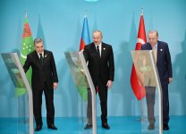 President Ilham Aliyev attends online ceremony to lay foundation stone for mosque to be built by Turkmenistan in Fuzuli (PHOTO)