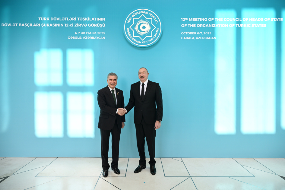 President Ilham Aliyev welcomes participants of 12th Summit of Council of OTS Heads of State (PHOTO)