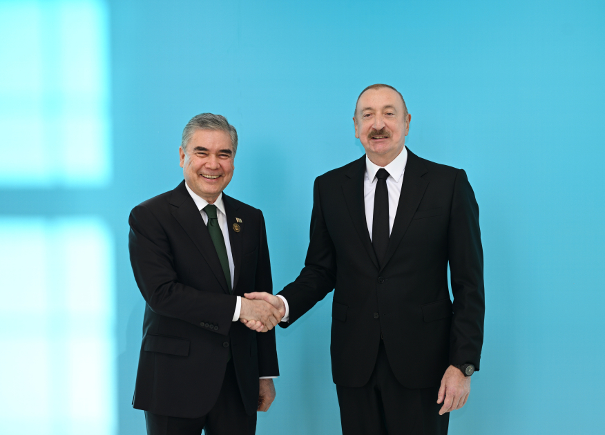 President Ilham Aliyev welcomes participants of 12th Summit of Council of OTS Heads of State (PHOTO)