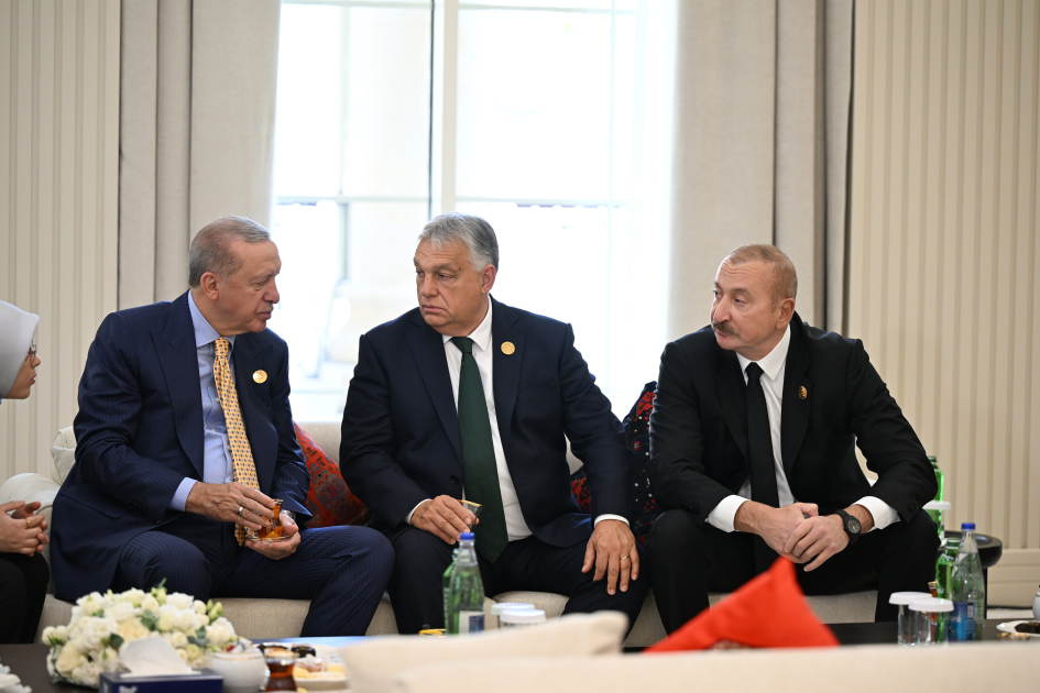President Ilham Aliyev welcomes participants of 12th Summit of Council of OTS Heads of State (PHOTO)
