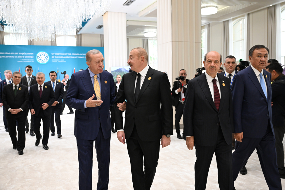 President Ilham Aliyev welcomes participants of 12th Summit of Council of OTS Heads of State (PHOTO)