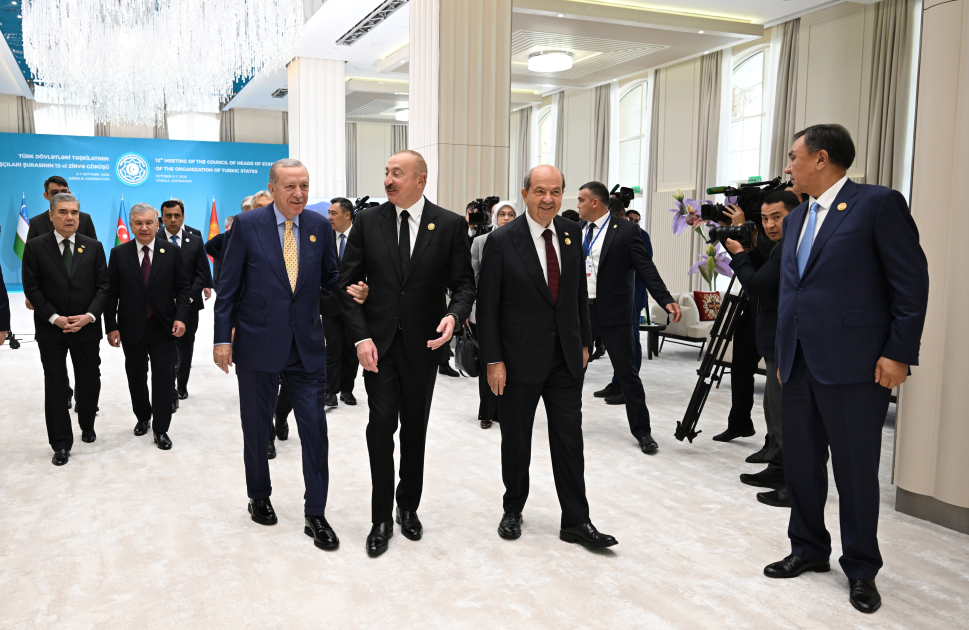 President Ilham Aliyev welcomes participants of 12th Summit of Council of OTS Heads of State (PHOTO)