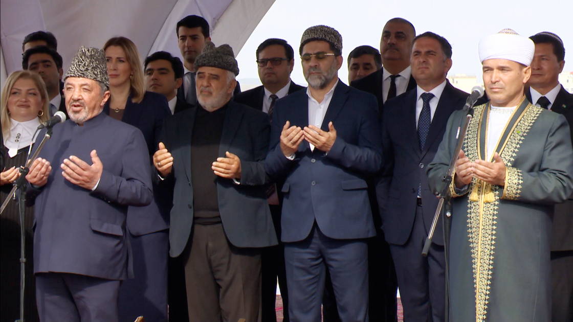 President Ilham Aliyev attends online ceremony to lay foundation stone for mosque to be built by Turkmenistan in Fuzuli (PHOTO)