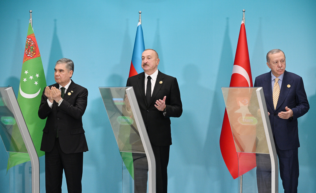 President Ilham Aliyev attends online ceremony to lay foundation stone for mosque to be built by Turkmenistan in Fuzuli (PHOTO)