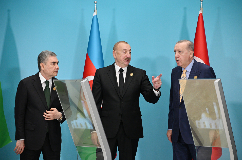 President Ilham Aliyev attends online ceremony to lay foundation stone for mosque to be built by Turkmenistan in Fuzuli (PHOTO)