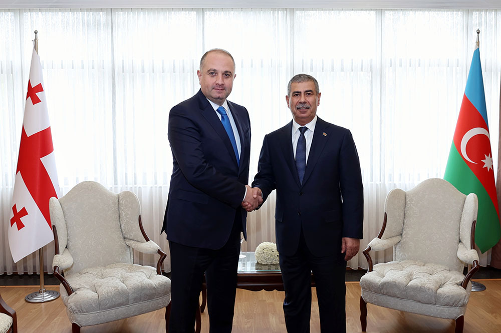 Azerbaijan’s Defense Minister engages in talks with Georgian counterpart (PHOTO)