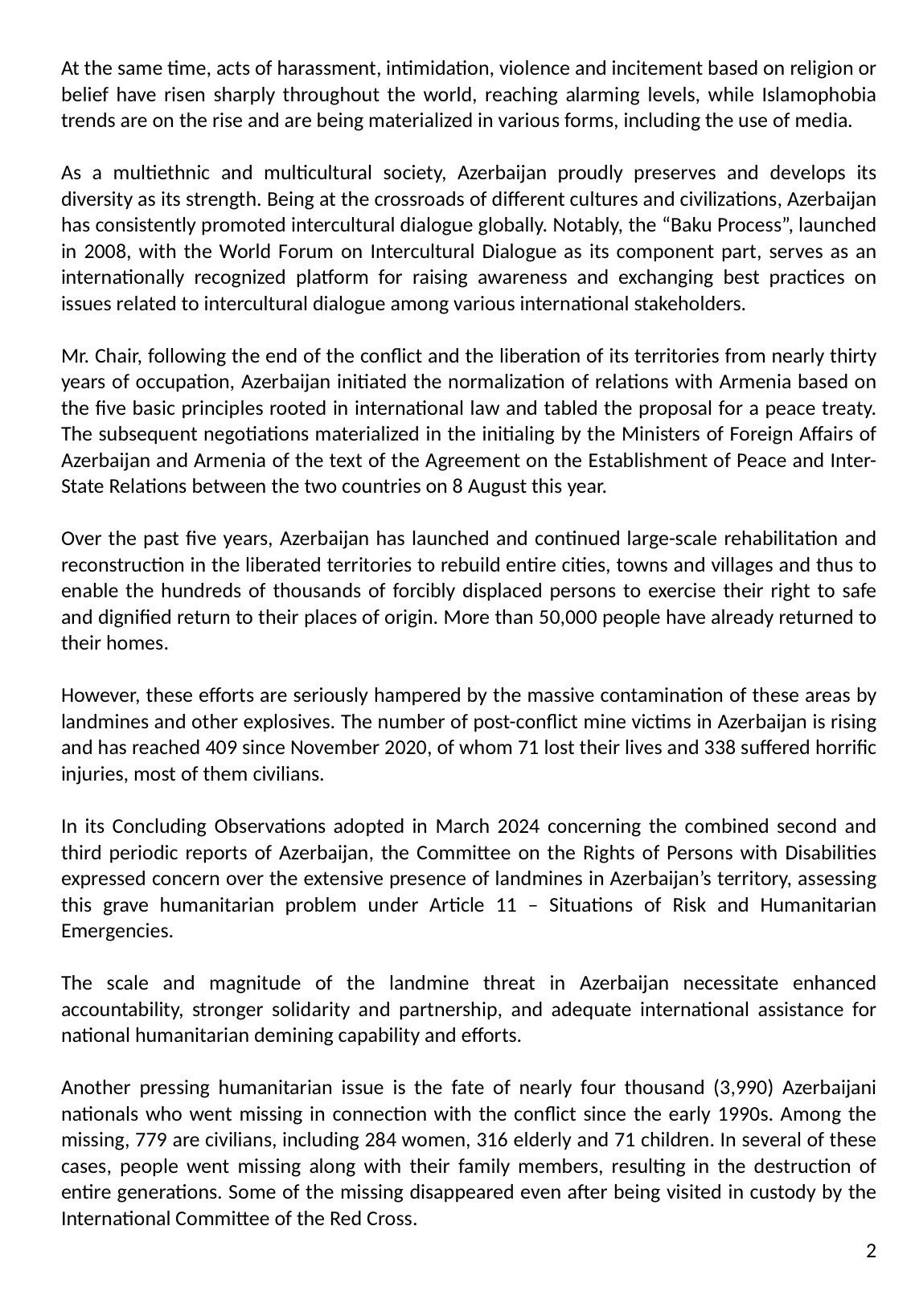 Azerbaijan highlights human rights and post-conflict recovery at UN General Assembly (PHOTO)