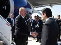 President Ilham Aliyev arrives in Tajikistan (PHOTO)