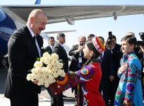 President Ilham Aliyev arrives in Tajikistan (PHOTO)
