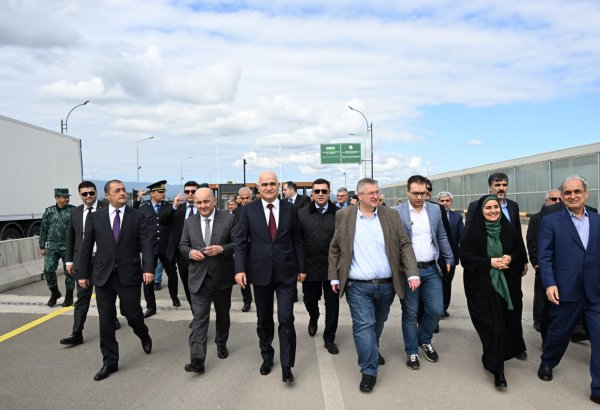 Azerbaijan, Russia, Iran viewing key infrastructure of North-South int'l corridor (PHOTO)