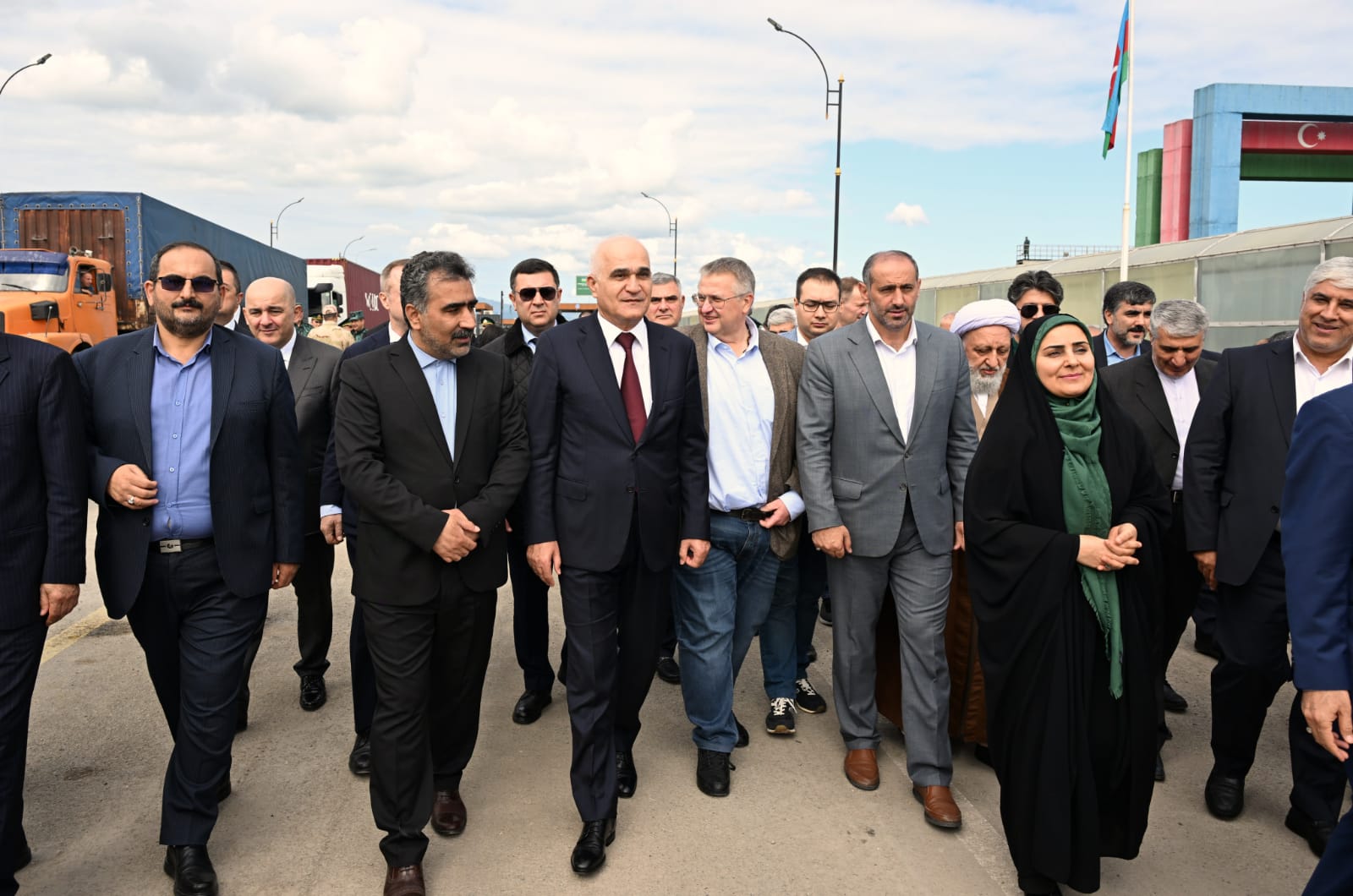Azerbaijan, Russia, Iran viewing key infrastructure of North-South int'l corridor (PHOTO)
