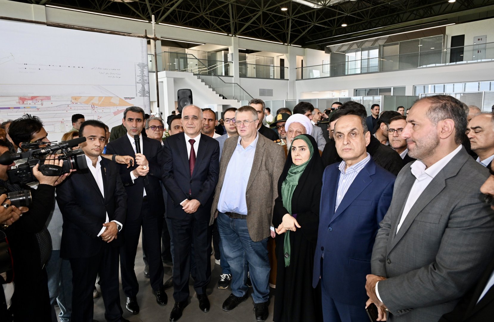 Azerbaijan, Russia, Iran viewing key infrastructure of North-South int'l corridor (PHOTO)