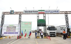 Azerbaijan, Russia, Iran viewing key infrastructure of North-South int'l corridor (PHOTO)