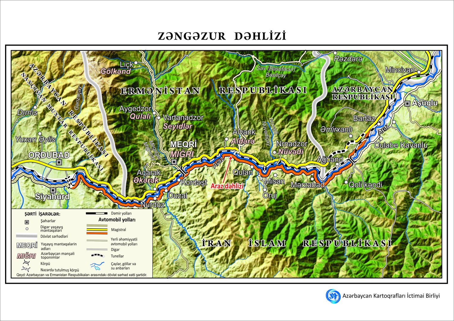 Azerbaijani Public Union charts path for Zangezur Corridor with detailed map