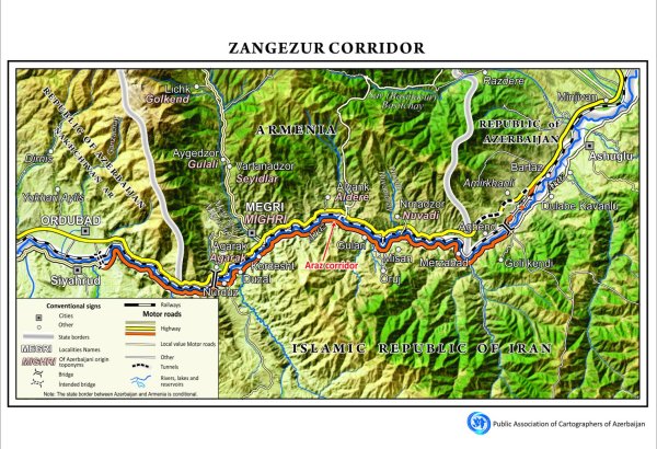Azerbaijani Public Union charts path for Zangezur Corridor with detailed map