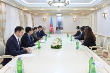 Azerbaijani parliament speaker receives new TURKPA chief-led delegation (PHOTO)