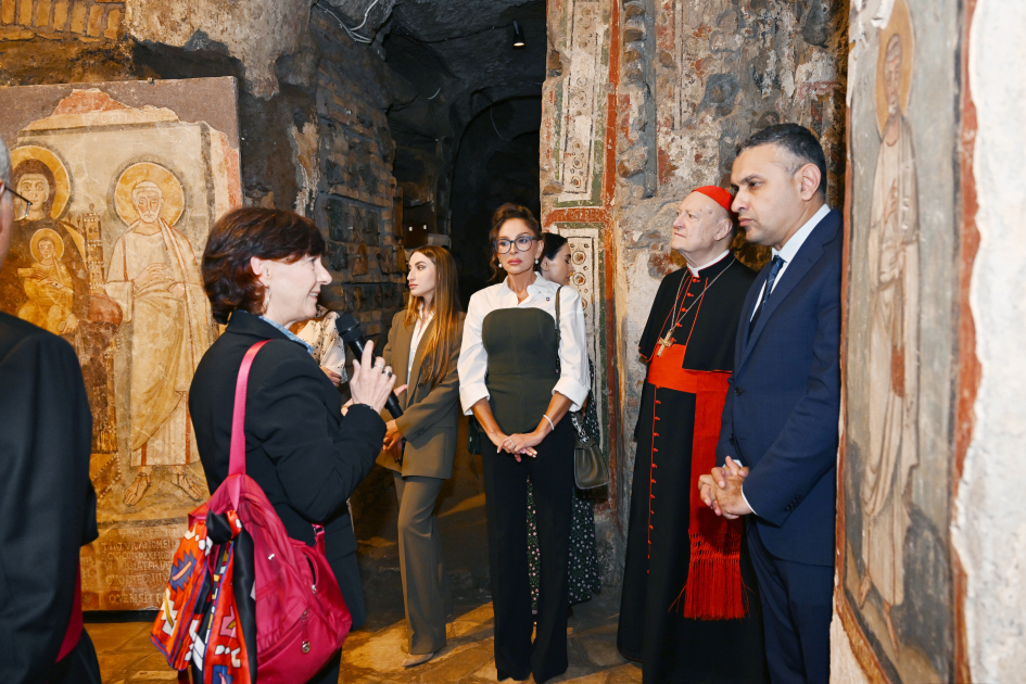 First VP Mehriban Aliyeva attends opening ceremony of restoration project for Catacombs of Saint Commodus in Vatican (PHOTO/VIDEO)
