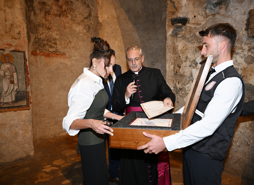 First VP Mehriban Aliyeva attends opening ceremony of restoration project for Catacombs of Saint Commodus in Vatican (PHOTO/VIDEO)