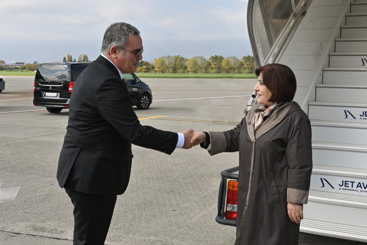 Azerbaijani parliament speaker arrives in Switzerland to participate in Assembly of Inter-Parliamentary Union (PHOTO)